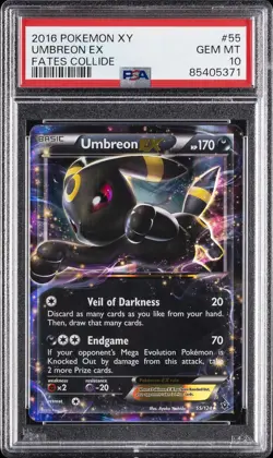 2016 POKEMON XY FATES COLLIDE #55 UMBREON EX PSA 10 - Image 1