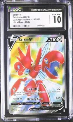 CGC Gem Mint 10: Scizor V (183/189) Pokemon Darkness Ablaze (EN) - Image 1