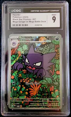 2025 Pokemon Black Star Promo Haunter 027 CGC 9 Mega Gengar ex Deck - Image 1