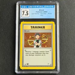 Pokemon Brock Gym Heroes 1st Edition Holo 15/132 CGC 7.5 Near Mint+ 2000 WOTC - Image 1