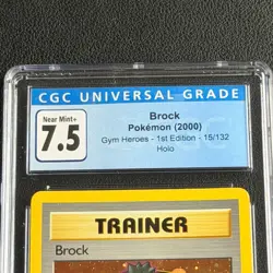 Pokemon Brock Gym Heroes 1st Edition Holo 15/132 CGC 7.5 Near Mint+ 2000 WOTC - Image 2