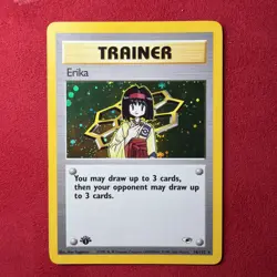 Pokemon TCG— Erika 16/132 - 1st Edition - Gym Heroes Trainer Holo Rare (2000) LP - Image 1