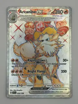 Arcanine ex 224/198 Scarlet & Violet Ultra Rare Full Art Pokemon Card NM - Image 1