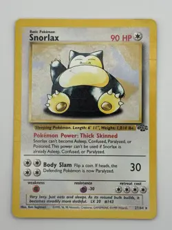 Snorlax 27/64 Jungle Rare Unlimited Regular Pokemon Card HP - Image 1