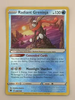 Radiant Greninja 046/189 Astral Radiance Radiant Rare Holo Pokemon Card NM - Image 1