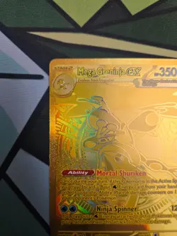 Gold NM Mega Greninja ex 122/086 English Full Art Hyper Rare Pokemon TCG - Image 2