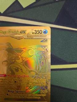 Gold NM Mega Greninja ex 122/086 English Full Art Hyper Rare Pokemon TCG - Image 3