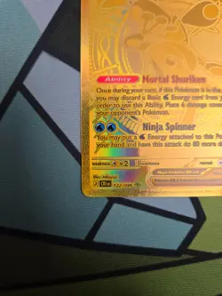Gold NM Mega Greninja ex 122/086 English Full Art Hyper Rare Pokemon TCG - Image 4
