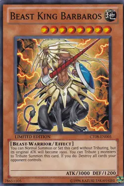 Yugioh - Beast King Barbaros - CT08-EN005 Super Rare NM Limited - Image 1