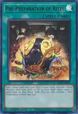 Yugioh! Pre-Preparation of Rites - RA01-EN055 - Ultra Rare - 1st Edition Near Mi - Image 1