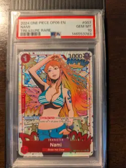 2024 ONE PIECE OP06-WINGS OF THE CAPTAIN TREASURE RARE #007 NAMI PSA 10 - Image 1