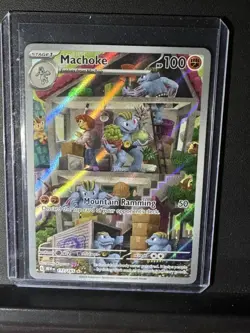 Pokemon TCG Machoke Scarlet Violet 151 Holo Illustration Card 177/165 Rare Mint - Image 1