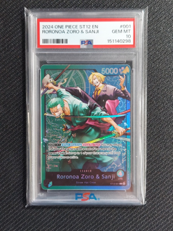 2024 ONE PIECE ST12-001 STARTER DECK RORONOA ZORO & SANJI LEADER PSA 10 GEM MINT - Image 1