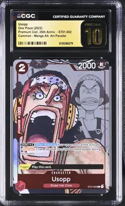 One Piece GRADED Usopp Manga Panel ST01 25th PRISTINE BLACK LABEL 10 CGC ENGLISH - Image 1