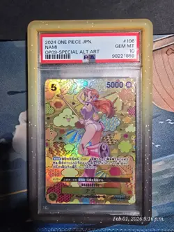 PSA 10 2024 One Piece Japanese Emperors In The New World Alt Art Nami #OP08-106 - Image 1