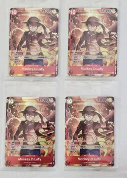X4 One Piece TCG Monkey.D.Luffy ST10-006 Promo Treasure Booster Sealed - Image 1