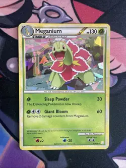 Pokemon TCG Heartgold & Soul Silver - Meganium #26/123 Cracked Ice Holo Card MP - Image 1