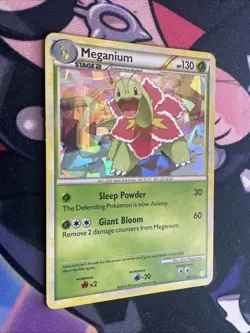 Pokemon TCG Heartgold & Soul Silver - Meganium #26/123 Cracked Ice Holo Card MP - Image 2