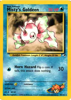 Pokemon TCG Misty’s Goldeen 30/132 Gym Heroes Unlimited DMG - Image 1