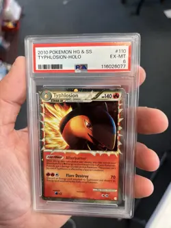 2010 POKEMON TYPHLOSION HOLO 110/123 HEARTGOLD & SOULSILVER PSA 6 - Image 1