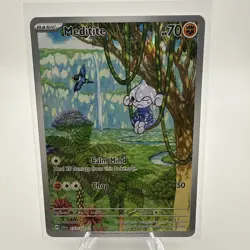 Pokemon TCG Meditite 153/142 2024 Stellar Crown Illustration Rare Card - NM - Image 1