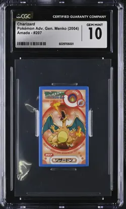 2004 Charizard #204 Pokemon Advanced Generation Menko Amada - CGC 10 - Image 1