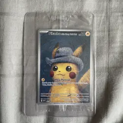 Pokemon TCG Pikachu With Grey Felt SEALED Hat Van Gogh Black Star Promo 085 MINT - Image 1