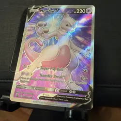 Pokemon Go TCG 2022 Black Star Promo Full Art Holo Mewtwo v SWSH229 - Image 1