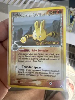 Pokemon TCG Elekid 48/101 2006 EX Dragon Frontiers Reverse Holo Rare Stamped - Image 1