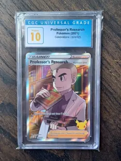 CGC 10 Pristine Celebrations Professor's Research #024/025 Pokemon 2021 Gem Mint - Image 1