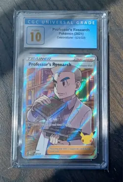 CGC 10 Pristine Celebrations Professor's Research #024/025 Pokemon 2021 Gem Mint - Image 2