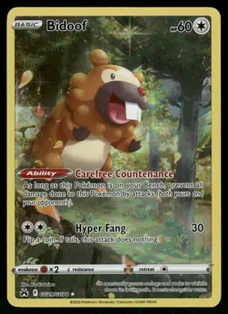2023 Bidoof GG29/GG70 Ultra Rare Holo NM Crown Zenith: Galarian Gallery Pokemon - Image 1