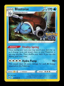 Blastoise Holo Holo Rare Pokemon GO 017/078 NM - Image 1