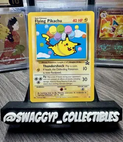 ◓Flying Pikachu #25 Black Star Promo 2001 - Pokemon TCG Card WOTC Promo*NM◓ - Image 1