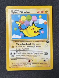 ◓Flying Pikachu #25 Black Star Promo 2001 - Pokemon TCG Card WOTC Promo*NM◓ - Image 2
