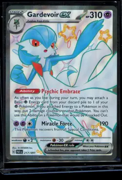 Gardevoir ex 217/091 Pokemon SV: Paldean Fates Shiny Ultra Rare NM - Image 1