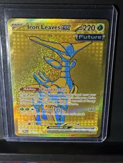 Pokemon TCG Prismatic Evolutions-Iron Leaves EX Hyper Rare Gold Card 176/131 NM - Image 1