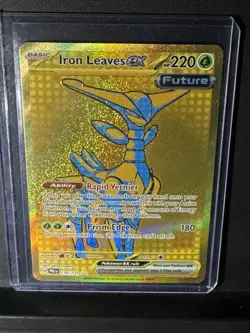 Pokemon TCG Prismatic Evolutions-Iron Leaves EX Hyper Rare Gold Card 176/131 NM - Image 3