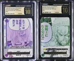 CGC 10 Pristine One Piece Luffy Will Be King of the Pirates! OP12-039 Zoro Sanji - Image 1