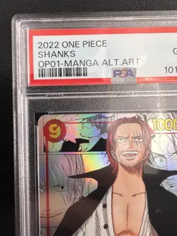 2022 One Piece Romance Dawn OP01-120 Shanks Manga Alt Art PSA 10 English - Image 2
