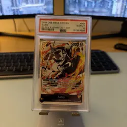 Sabo 2024 One Piece ST13 - Black & White Alt. Art Leader #001 PSA 10 Low Pop! - Image 1