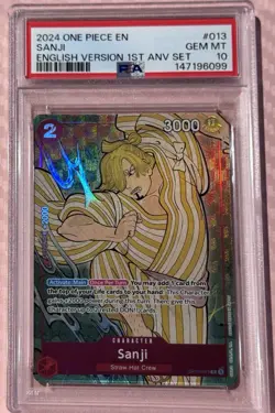 2024 One Piece EN Sanji English Version 1st Anniversary Set Foil PSA 10 - Image 2