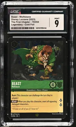 Disney Lorcana GRADED Beast Wolfbane 70 First Chapter LEG 9 CGC - Image 1