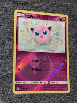 Jigglypuff Reverse Holo Pokemon Trading Card Game Hidden Fates 41/68 NM - Image 1