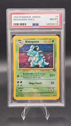1999 Pokemon Jungle Nidoqueen Holo Card 7/64 PSA 8 NM-MT - Image 1