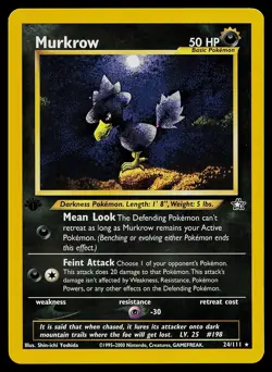 Pokemon Card - Murkrow Neo Genesis 24/111 1st Edition Rare - Image 1
