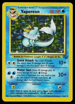 Pokemon Card - Vaporeon Jungle 12/64 Holo Rare - Image 1