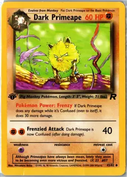 Pokemon Card - Dark Primeape Team Rocket 43/82 1st Edition Uncommon HP - Image 1