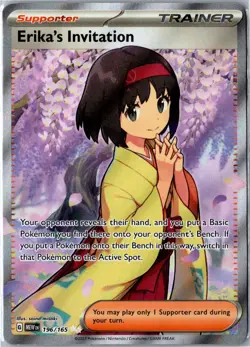 Pokemon Card - Erika's Invitation 196/165 151 Ultra Rare Near Mint - Image 1