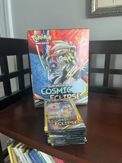 Pokemon Lot of 17x Sun & Moon Cosmic Eclipse 3 Card Booster Packs W/ Display - Image 2
